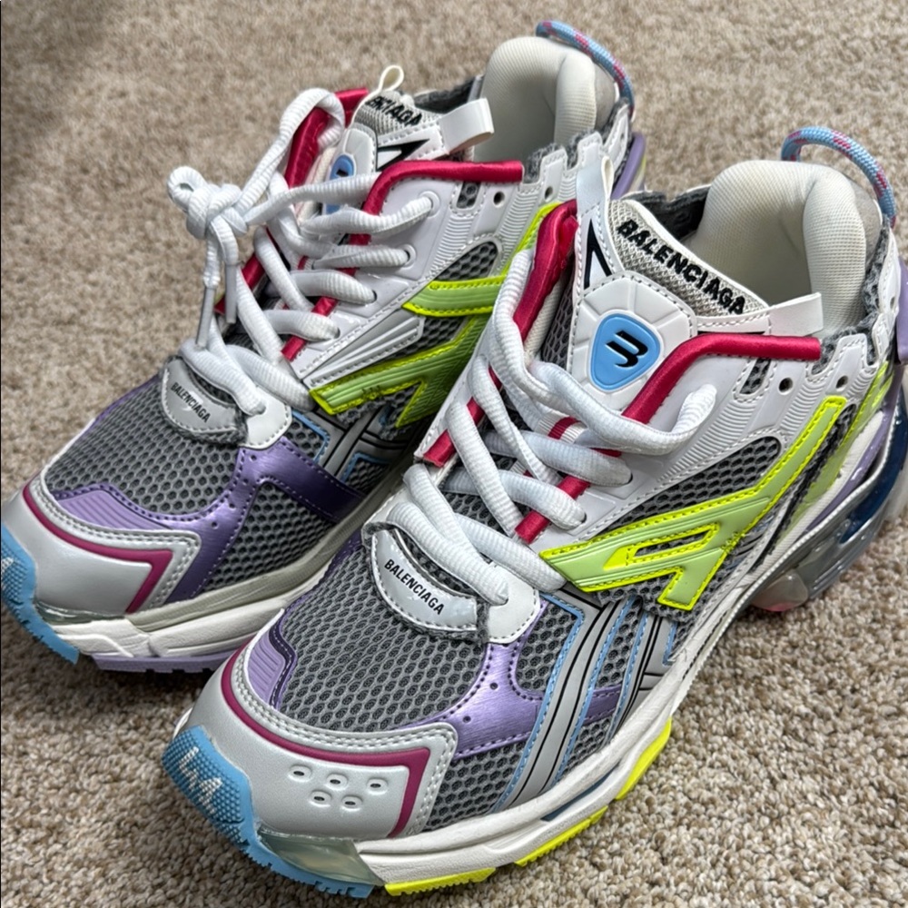 Balenciaga Vibrant Mesh Sneakers with Neon Accents